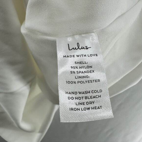 Lulus Uniquely Sophisticated Bodycon Bustier Midi Dress Women Sz L Strappy White - Picture 13 of 14